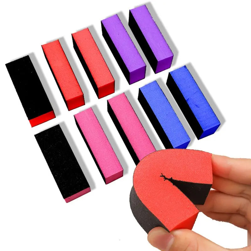 5/10 PCS Professional Nail Files Black Sandpaper Block High Quality Colorful Sponge Nail Buffer Blok Files For Manicure Art