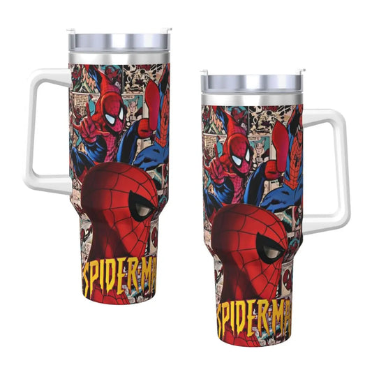 MINISO Spider Man HD Print Tumbler Cold and Hot Water Bottle Insulated Stainless Steel Thermal Cups Printed Beach Car Mugs