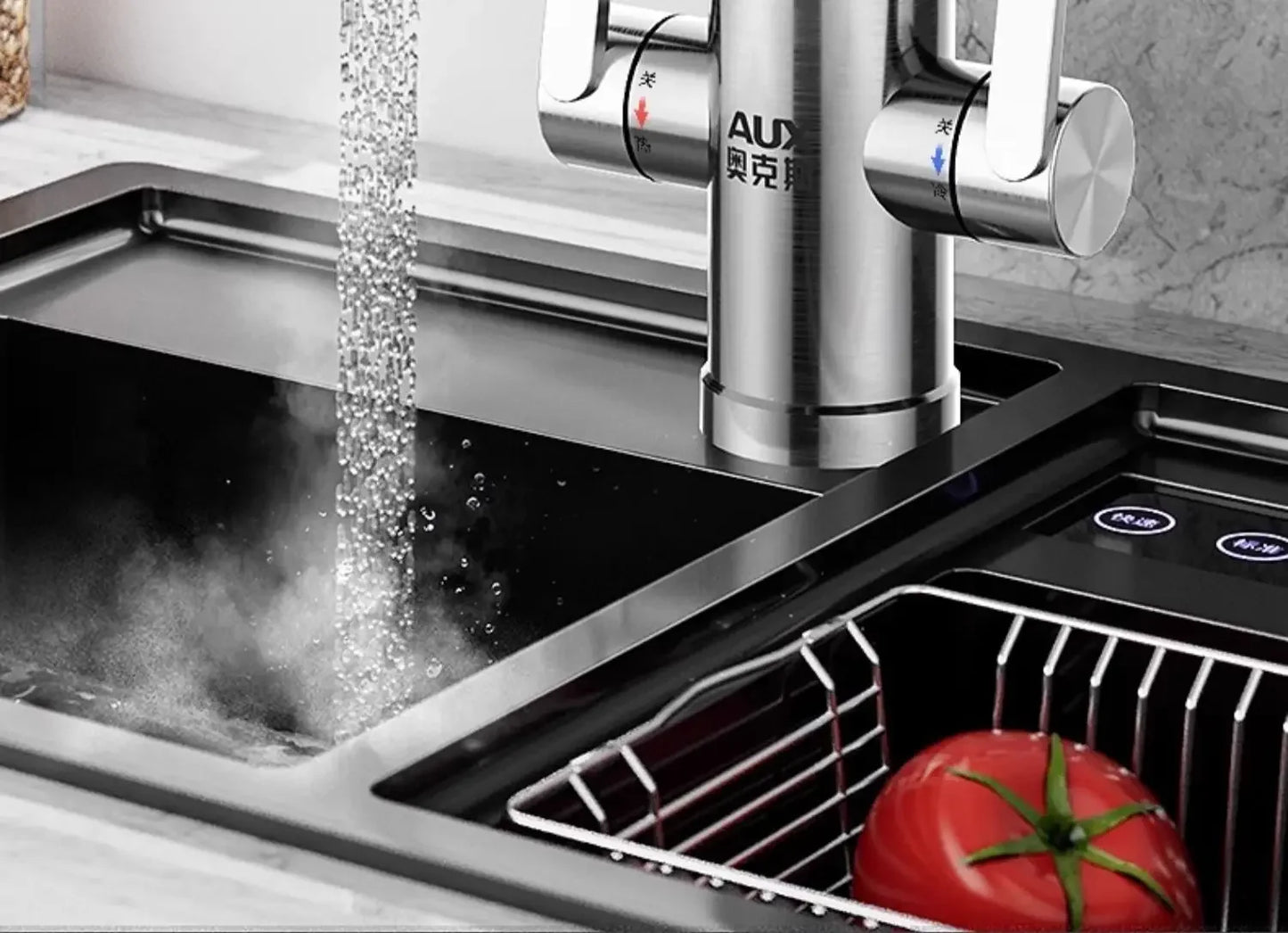 Electric water faucet. Instant fast heating. Kitchen. Hot and cold dual-use. Water heating. Household water heater.