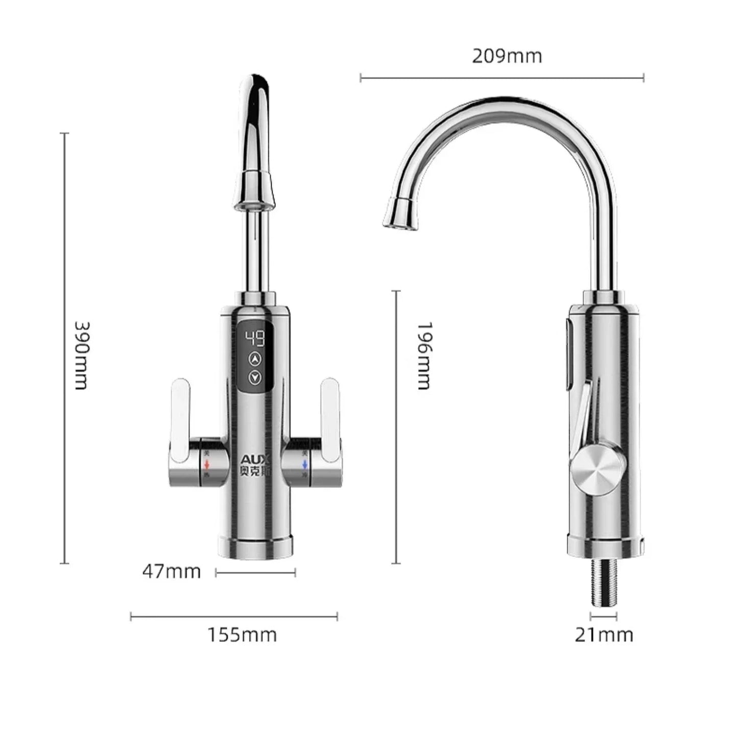 Electric water faucet. Instant fast heating. Kitchen. Hot and cold dual-use. Water heating. Household water heater.