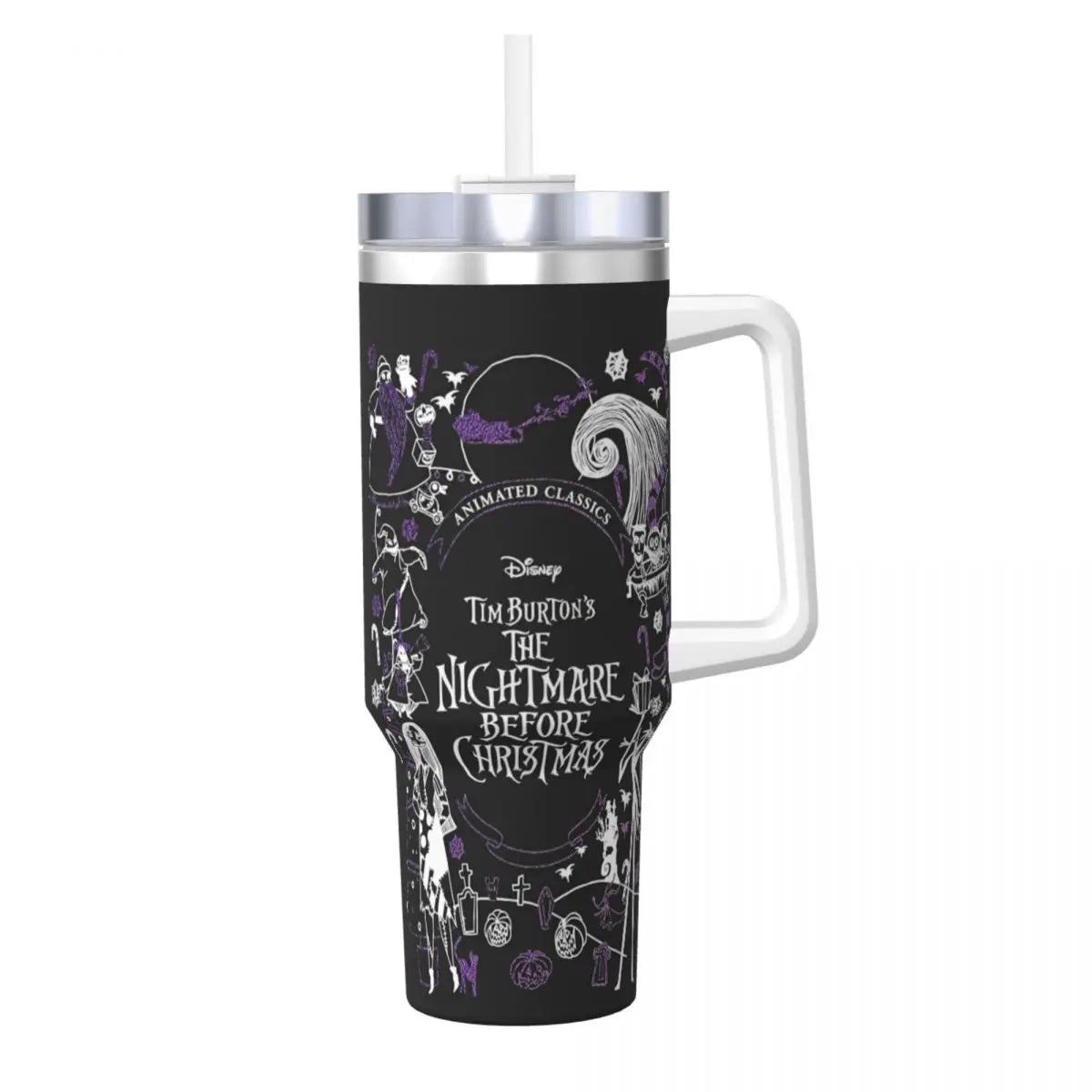 Nightmare Before Christmas 2025 Stainless Steel Tumbler Beach Mugs Cup 40oz Thermal Mug Portable Cold and Hot Milk Water Bottle