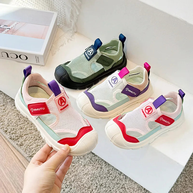 Summer Mesh Shoes Girls' Boy Cover Toe Sandals for Kids Girl Sneakers 2024 Children's Casual Shoe Fashion Hiking Sport Sandal