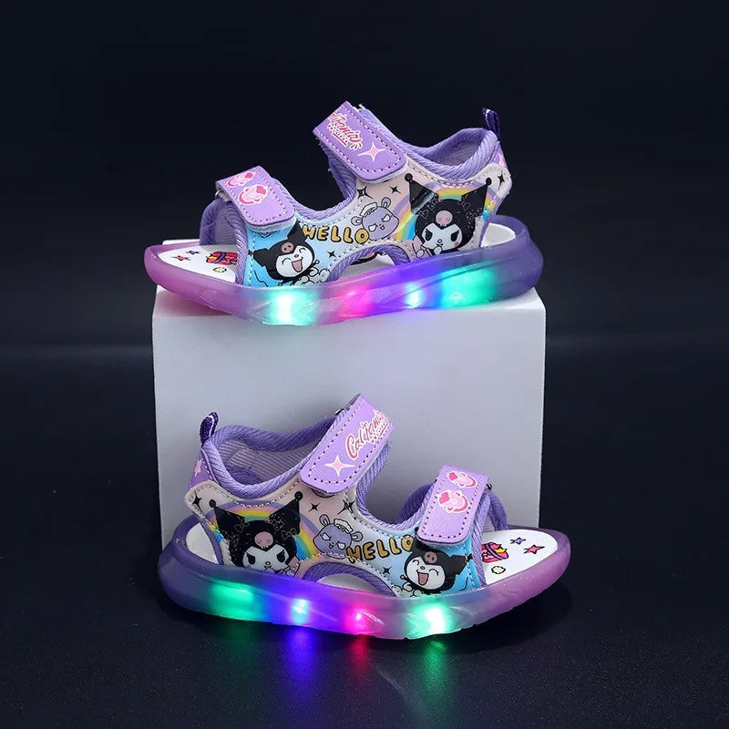 Hot Selling Sandals For Spring/summer 2024 Led Lights On Soles Cute And Fashionable Girls' Shoes  Comfortable Flat Flats