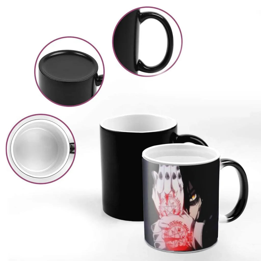 Alucard Hellsing Anime Movie Magic Hot Cold Heat Temperature Sensitive Color-Changing Coffee Tea Milk Mug Cup