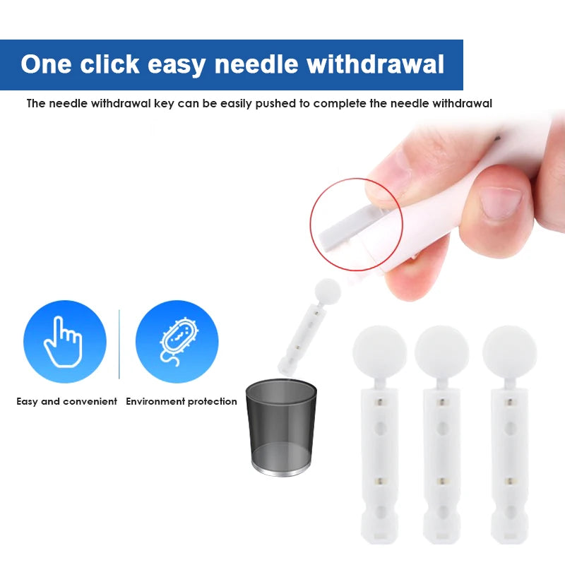 100Pcs Sterile Lancets Kit for 28g Pen Glucose Meter Disposable Needles Measuring Blood Sugar Level Medical Diabetes Accessories