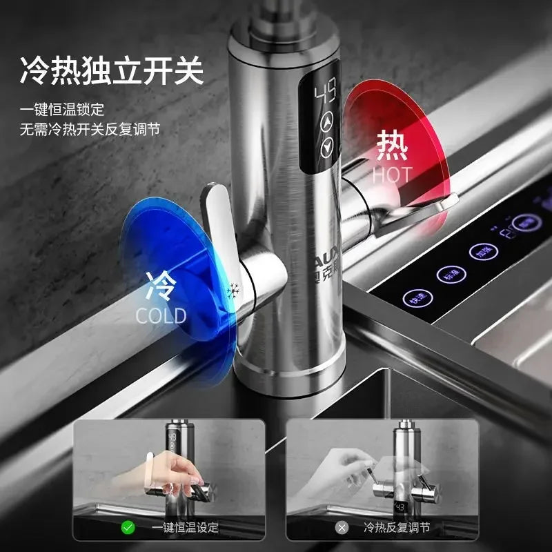 Electric water faucet. Instant fast heating. Kitchen. Hot and cold dual-use. Water heating. Household water heater.