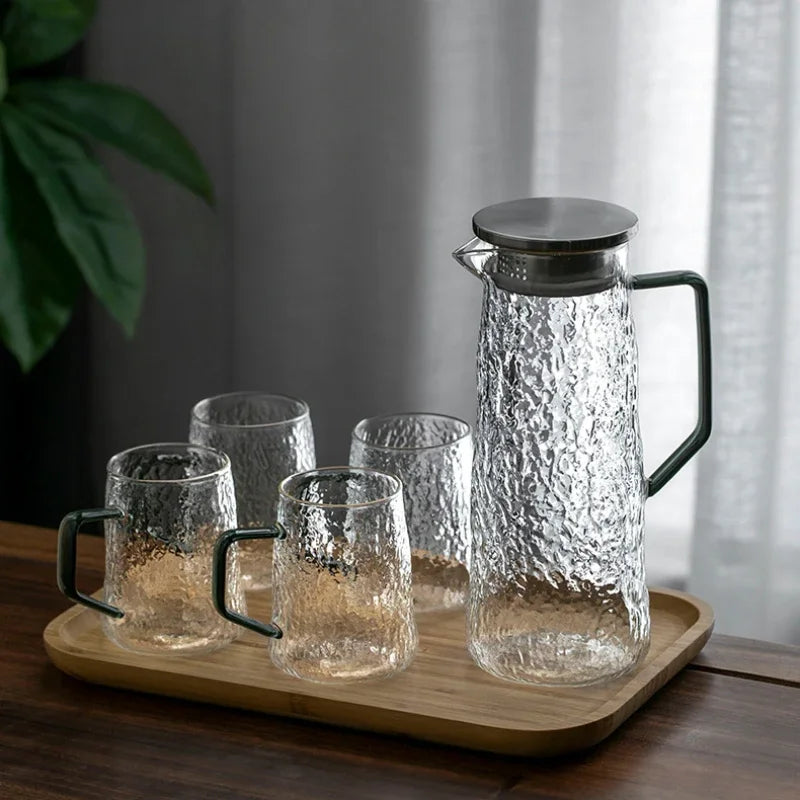 High Borosilicate Glass Cold Kettle Household Tea Kettle Juice Container Glass Water Jug With Lid Drinkware Teapot Jugs Lemonade