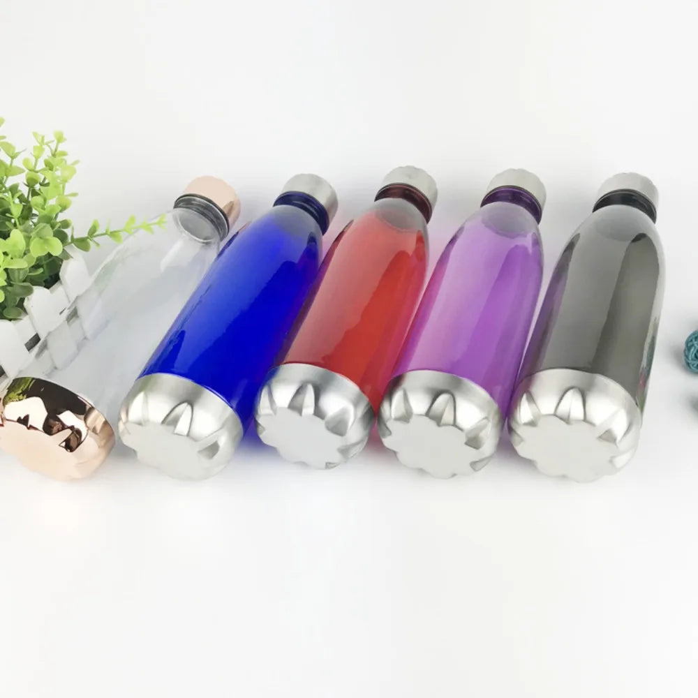 2024 Hydro Flask Creative Plastic 500ml Coke Bottle Cup 700ml Stainless Steel Lid Steel Bottom Bowling Sports Water Bottle