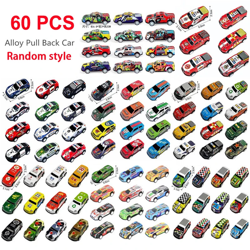 60/120Pcs Alloy Racing Cars Rebound Car Multiple Alloy Car Ornament Collectibles Children'S Toys Birthday Gift 2023 New