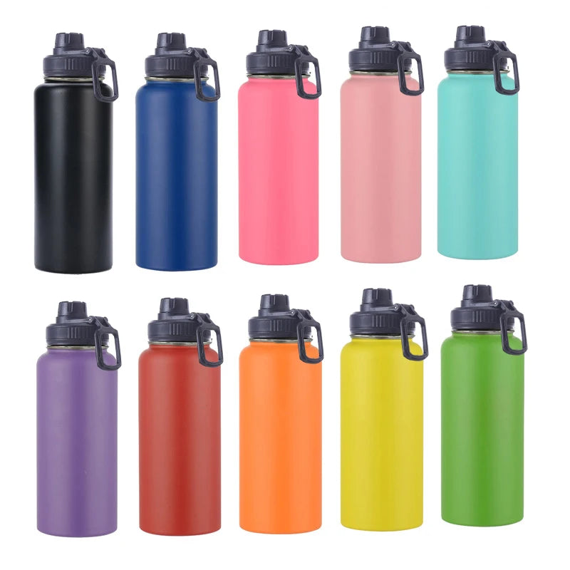 Hydroes Stainless Steel Water Bottle with Straw Lid - 18oz, 32oz, 40oz, Vacuum Insulated Flask for Sports & Outdoors | 2L Capacity