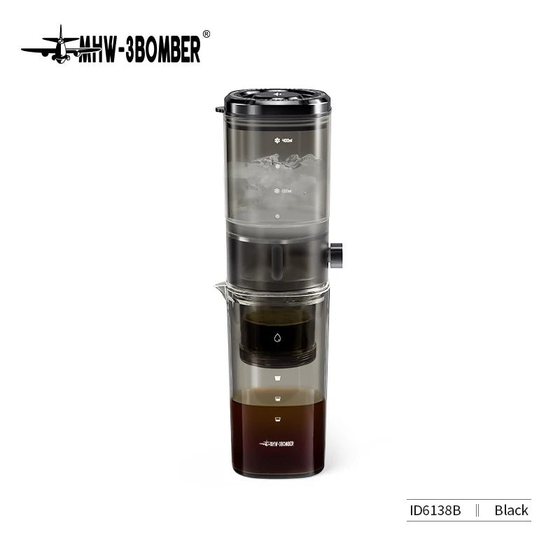 Cold Brew Coffee Maker - Adjustable Water Flow Dripper for Iced Coffee & Tea - Stainless Steel Filter | MHW-3BOMBER