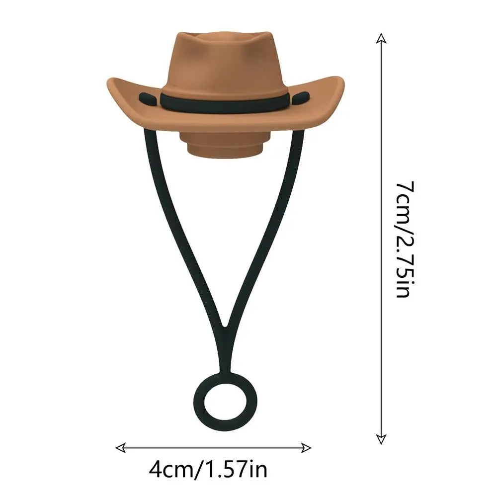 Silicone Cowboy Hat Straw Covers Caps Compatible With Stanleys Cup 30 40 Oz Tumbler Cute Funny Drinking Straw Tip Decoration