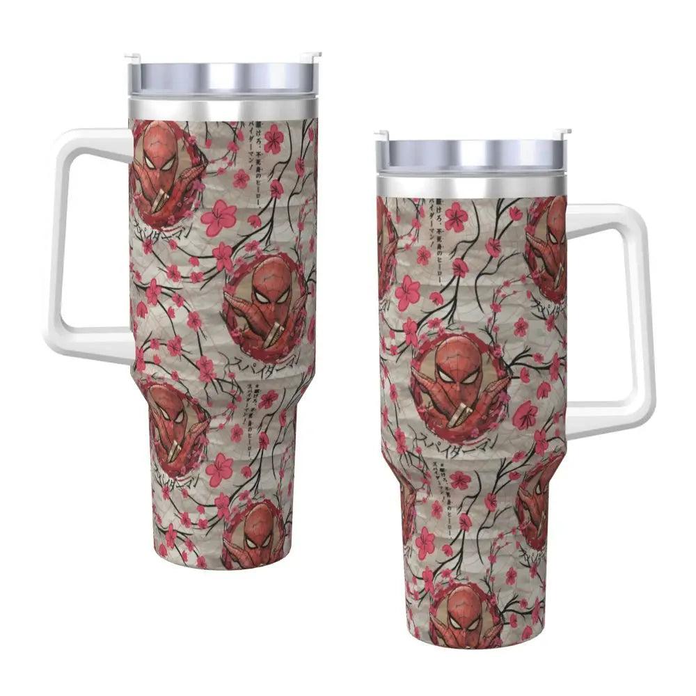 Stainless Steel Tumbler - Retro Spider-Man Themed Thermal Mug for Hot & Cold Drinks - Heat Preservation Car & Camping Water Bottle | 40 oz