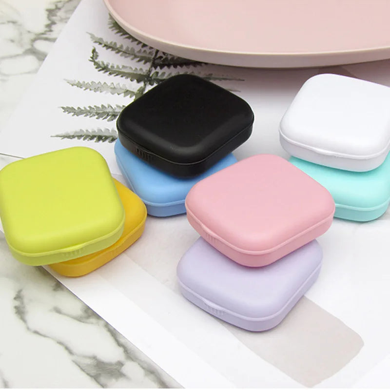 Smooth Pocket Portable Mini Contact Lens Case Easy Carry Colored Lenses Pupil Storage Box Mirror Container Lentes Travel Kit